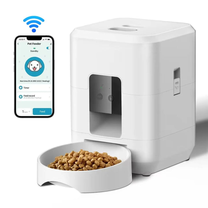 Alimentador Automático Inteligente 2L para Cães e Gatos  Com controle por App, Wi-Fi, porções programáveis e design higiênico